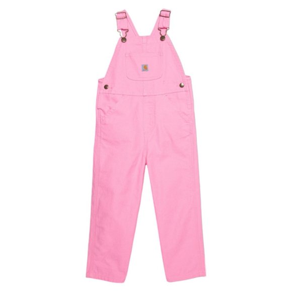 Carhartt Bib Overalls Toddler Girls Size 4T Barbie Pink Holiday Country NEW - Picture 1 of 7